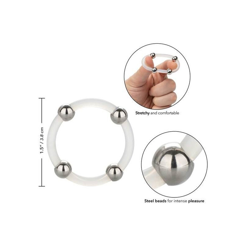 CALEXOTICS - BAGUE EN SILICONE PERLÉE ACIER L