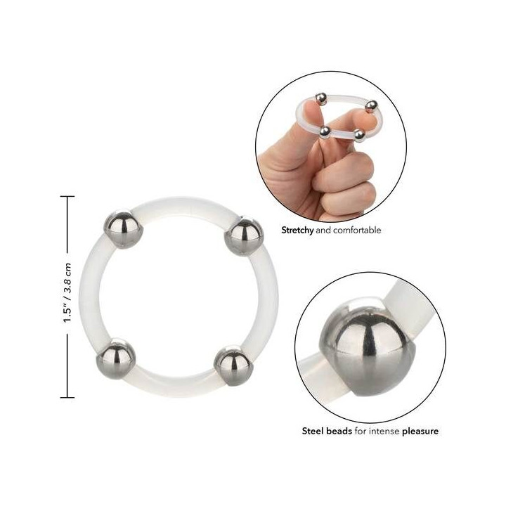 CALEXOTICS - BAGUE EN SILICONE PERLÉE ACIER L