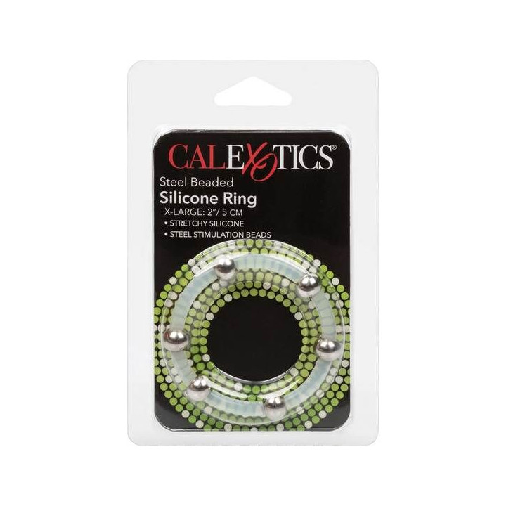 CALEXOTICS - BAGUE EN SILICONE PERLÉE ACIER XL