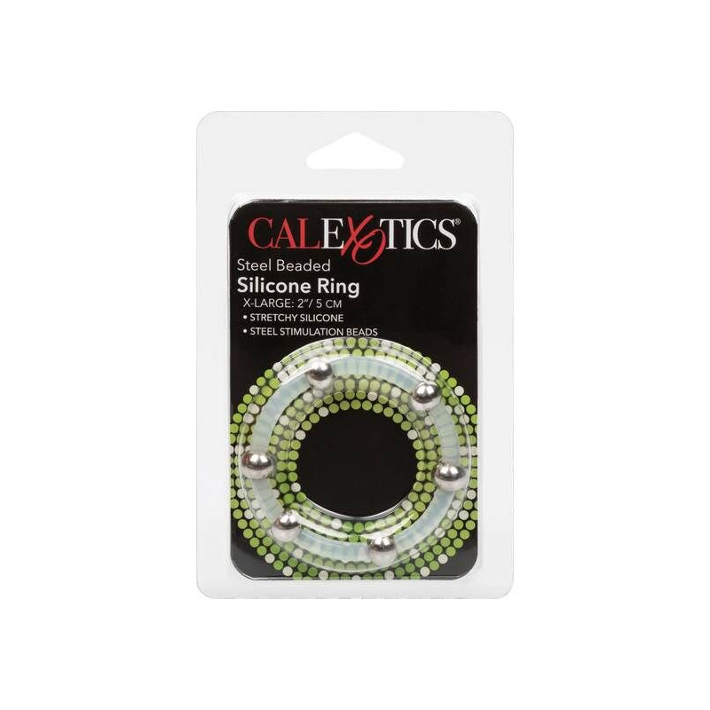 CALEXOTICS - BAGUE EN SILICONE PERLÉE ACIER XL