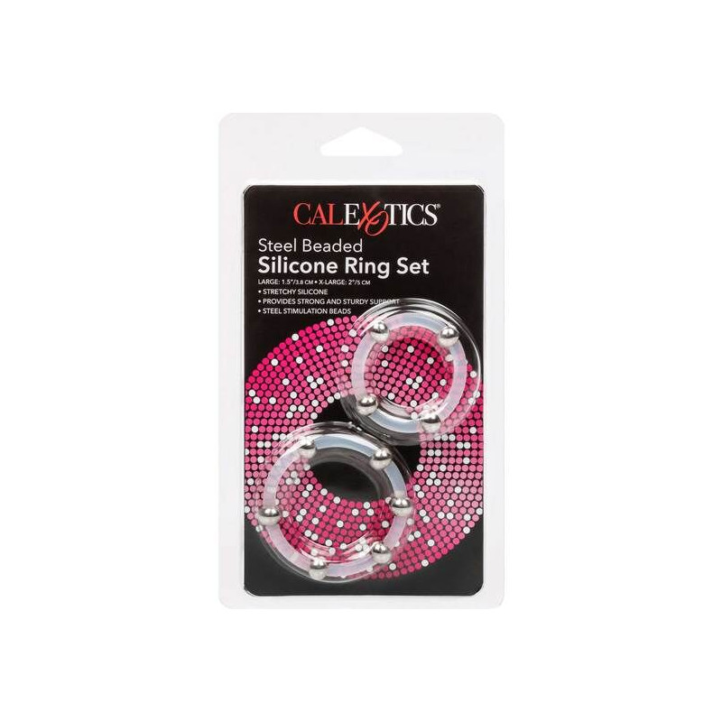 CALEXOTICS - ENSEMBLE DE BAGUES EN SILICONE PERLÉES EN ACIER