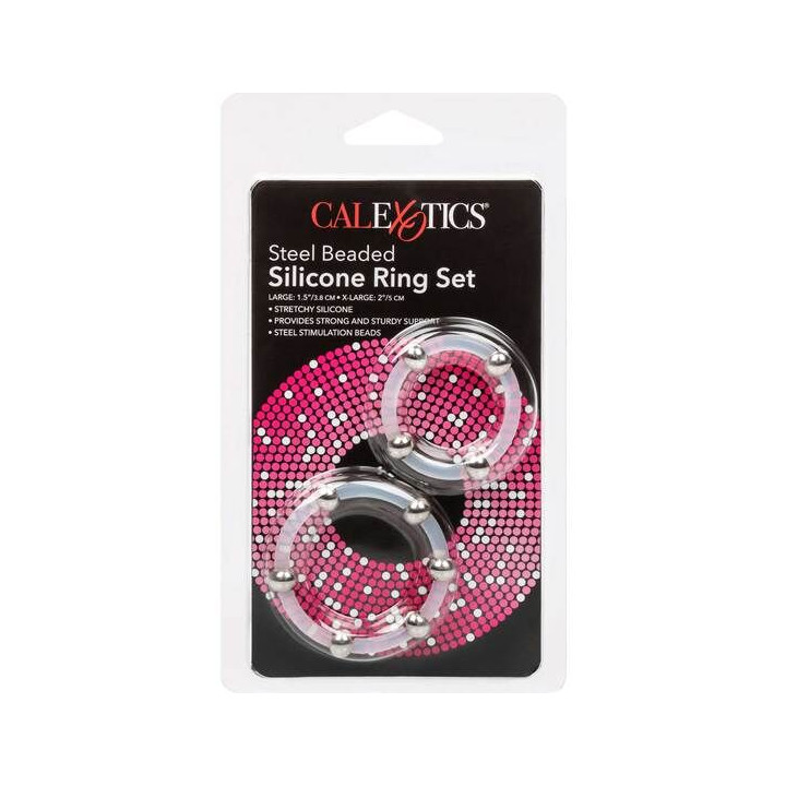 CALEXOTICS - ENSEMBLE DE BAGUES EN SILICONE PERLÉES EN ACIER
