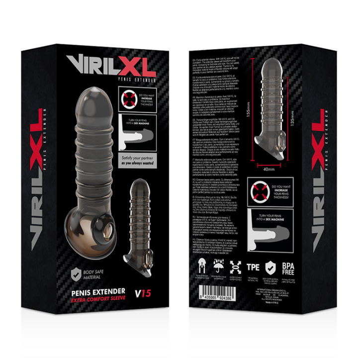 VIRILXL - EXTENSION ET GAINE DE PÉNIS V15 NOIRE