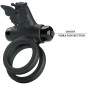 PRETTY LOVE - DOUBLE ANNEAU VIBRANT AVEC STIMULATEUR NOIR