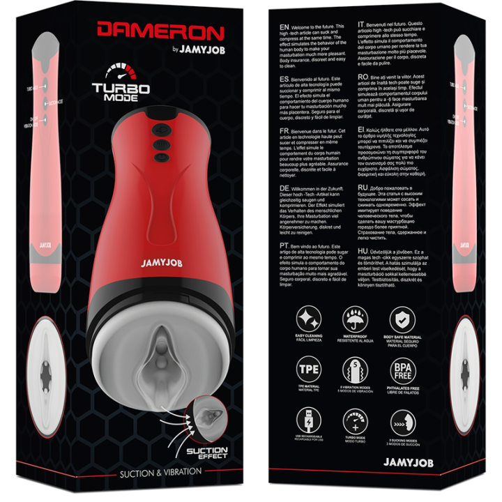 JAMYJOB - MASTURBATEUR À ASPIRATION ET VIBRATION DAMERON