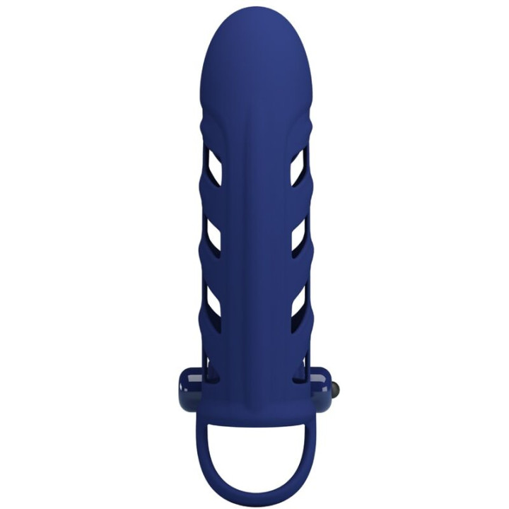 PRETTY LOVE - ALTAF ANNEAU VIBRATEUR AVEC GAINE EN SILICONE BLEU