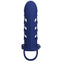 PRETTY LOVE - ALTAF ANNEAU VIBRATEUR AVEC GAINE EN SILICONE BLEU