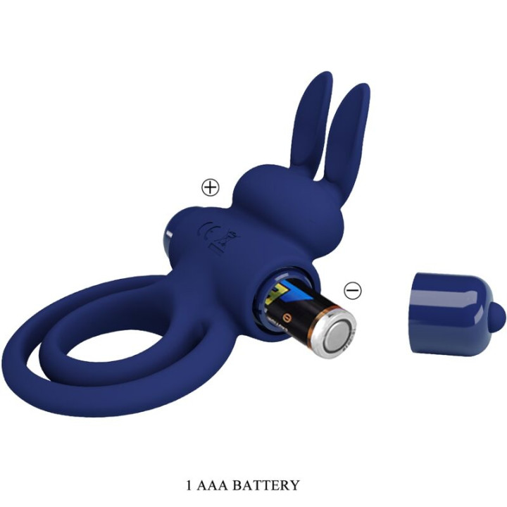 PRETTY LOVE - DAREY DOUBLE ANNEAU VIBRANT LAPIN BLEU