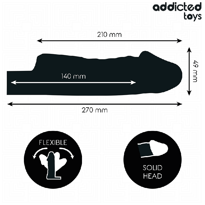 ADDICTED TOYS - GAINE PÉNIS TRANSPARENTE TAILLE M 27 CM