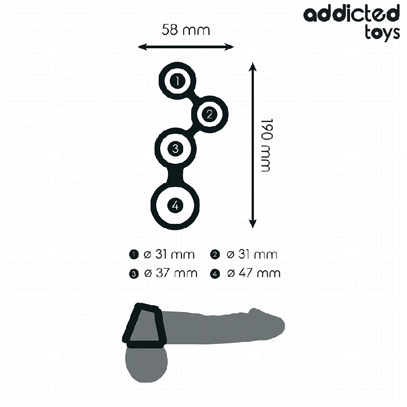 ADDICTED TOYS - ANNEAU PÉNIS AVEC SÉPARATEURS POUR TESTICULES