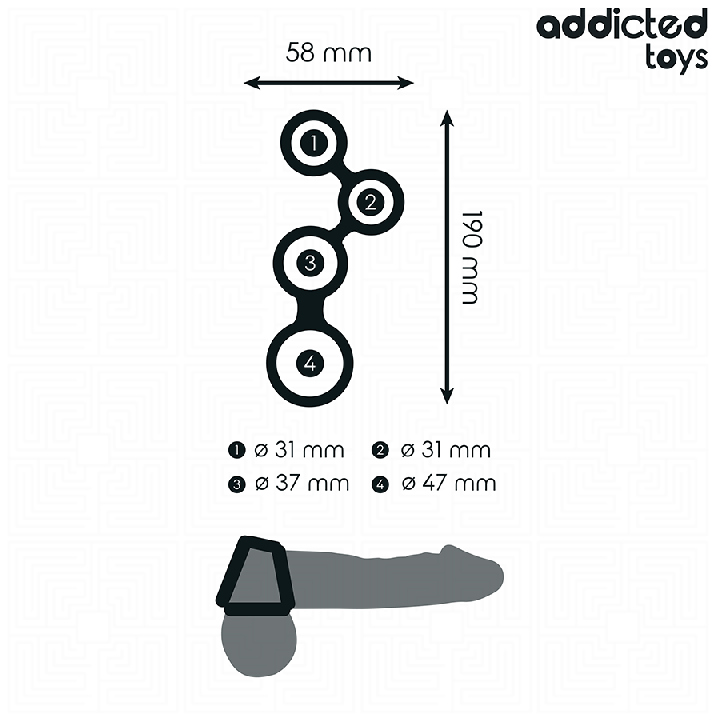 ADDICTED TOYS - ANNEAU PÉNIS AVEC SÉPARATEURS POUR TESTICULES