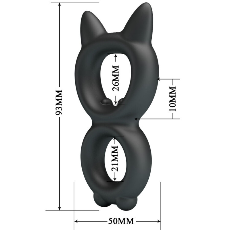CRAZY BULL - BAGUE DOUBLE EN SILICONE TORAN MODÈLE 20