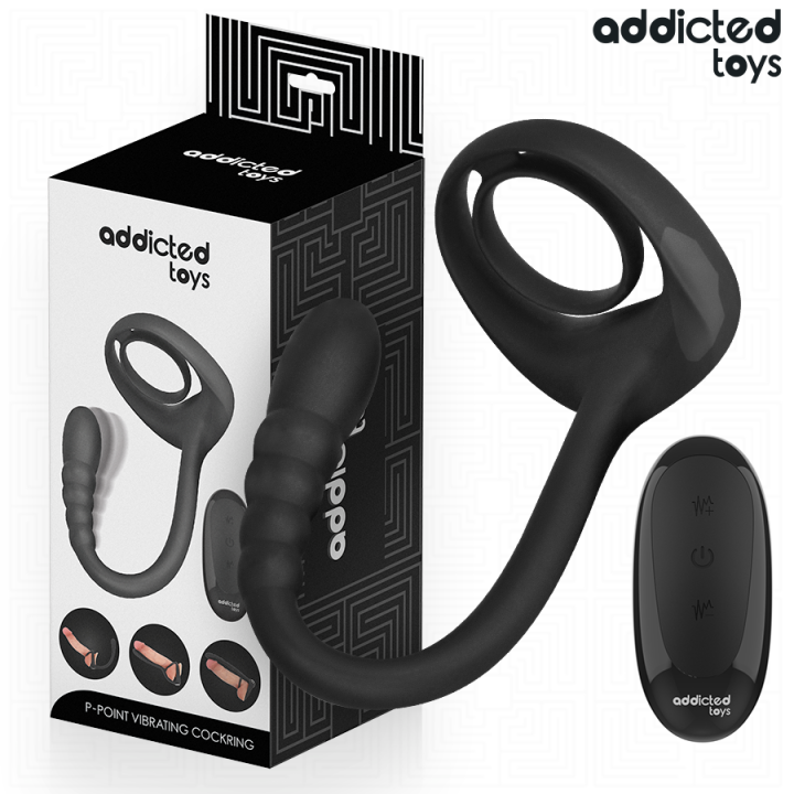ADDICTED TOYS - ANNEAU PÉNITENTIAIRE VIBRANT POUR POINT P AVEC TÉLÉCOMMANDE