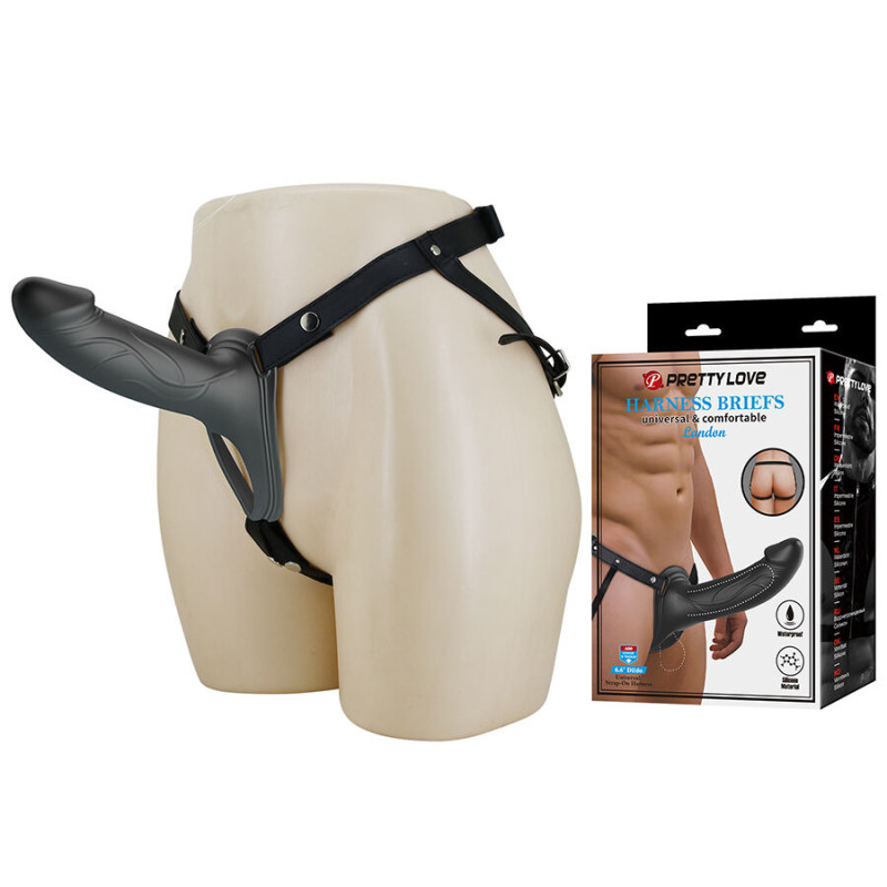 PRETTY LOVE - LANDON BLACK STRAP-ON VIBRANT