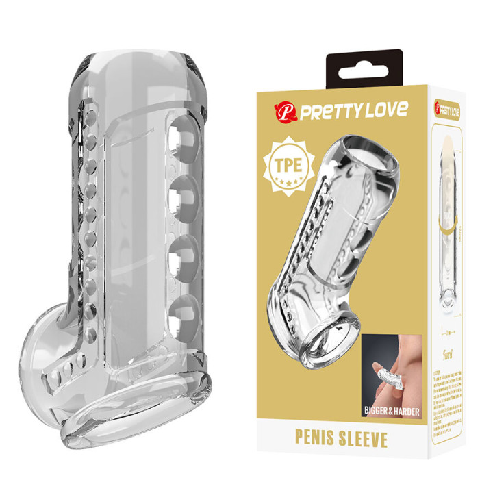 PRETTY LOVE - GAINE PÉNIENNE TEXTURÉE TRANSPARENTE
