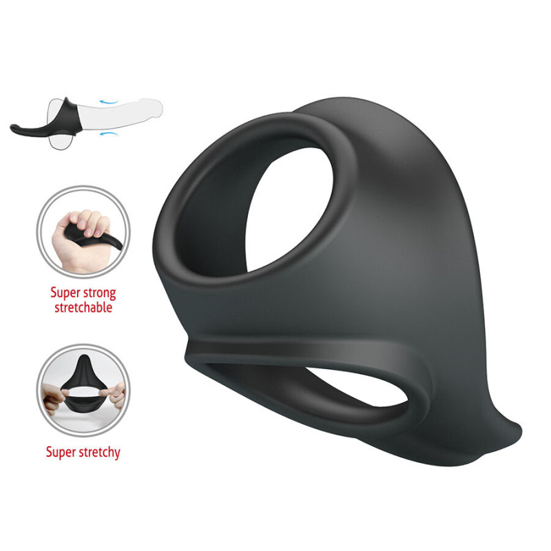 CRAZY BULL - ZADOK ANNEAU ERGONOMIQUE AVEC STIMULATEUR PÉRINÉAL