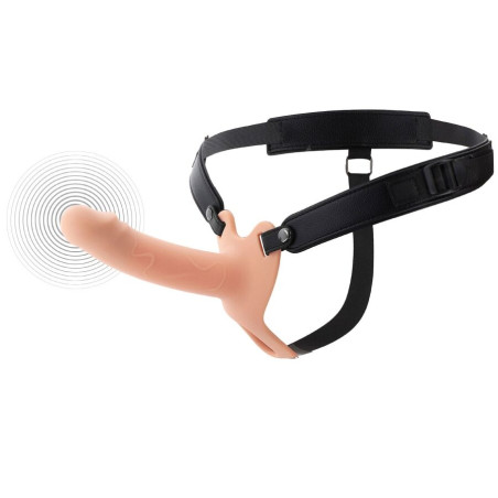 HIDDEN DESIRE - INFERNO MANCHON PÉNIS VIBRANT AVEC STRAP-ON 16 CM