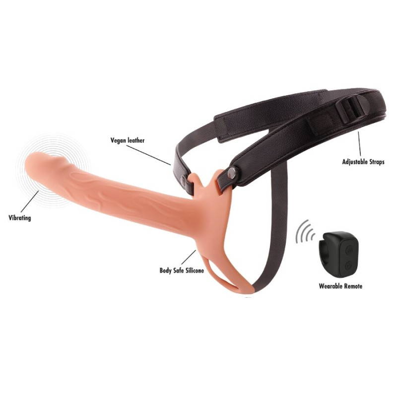 HIDDEN DESIRE - INFERNO MANCHON PÉNIS VIBRANT AVEC STRAP-ON 20 CM
