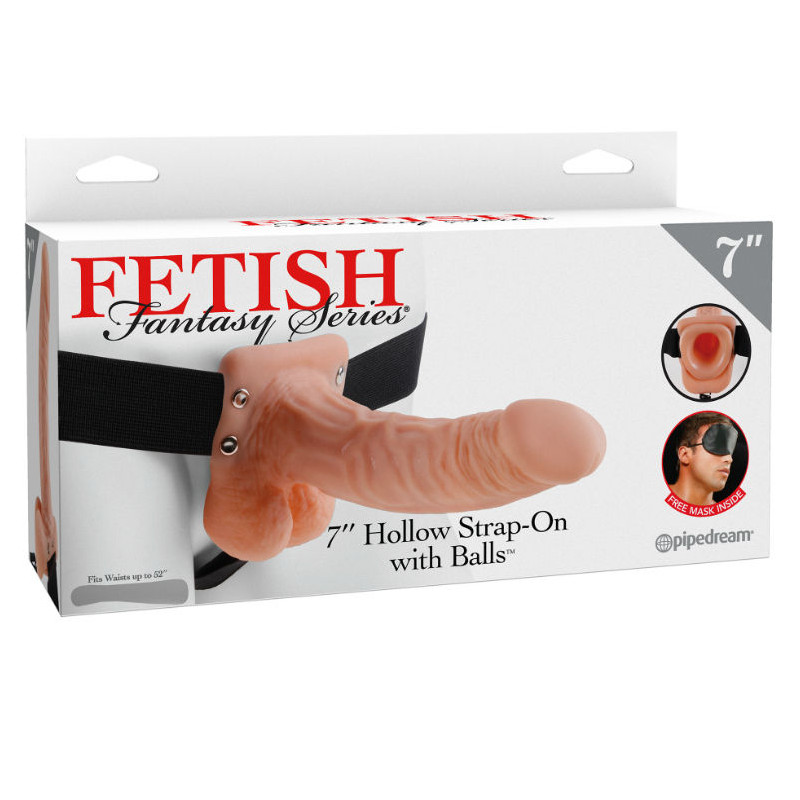 FETISH FANTASY SERIES - 7 STRAP-ON CREUX AVEC BILLES 17,8CM CHAIR