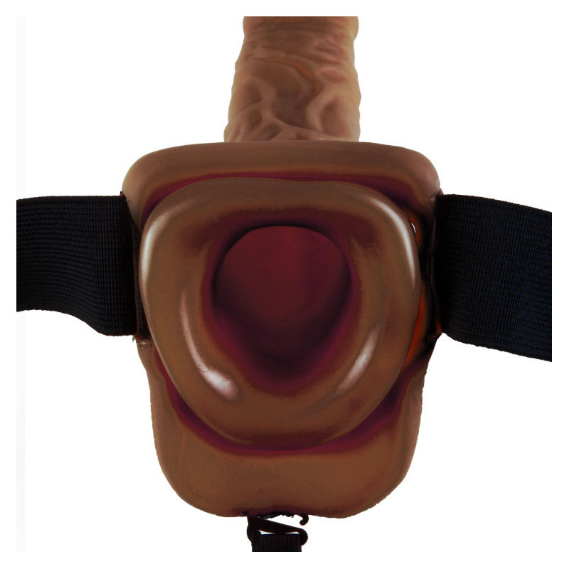 FETISH FANTASY SERIES - SANGLE CREUSE 9 AVEC BOULES 22.9CM MARRON