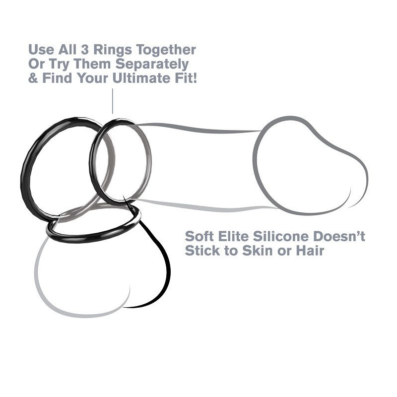 FANTASY C-RINGZ - SILICONE 3 ANNEAUX STAMINA SET