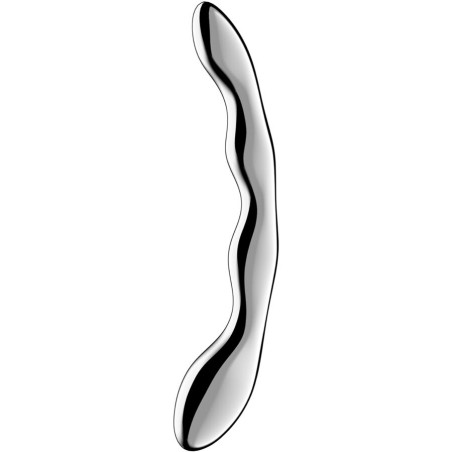 SATISFYER - COSMIC CREST 2 GODEMICHET DOUBLE EN ACIER INOXYDABLE