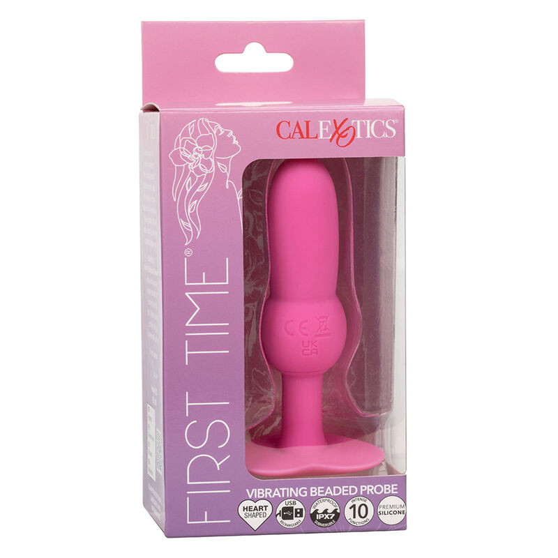 CALEXOTICS - FIRST TIME SONDE ANAL PLUG PERLÉE 10 VIBRATIONS ROSE