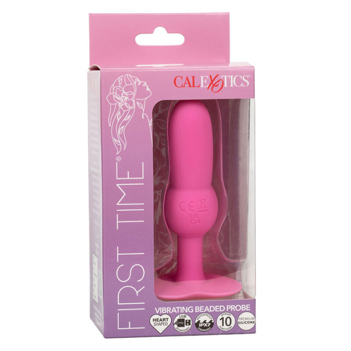 CALEXOTICS - FIRST TIME SONDE ANAL PLUG PERLÉE 10 VIBRATIONS ROSE