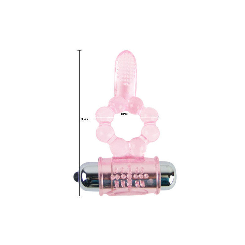 BAILE - ANNEAU SILICONE 10 RYTHMES DE LANGUE AVEC VIBRATION ROSE