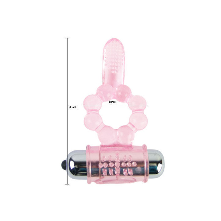 BAILE - ANNEAU SILICONE 10 RYTHMES DE LANGUE AVEC VIBRATION ROSE
