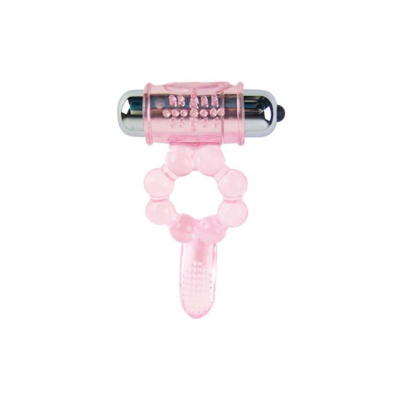 BAILE - ANNEAU SILICONE 10 RYTHMES DE LANGUE AVEC VIBRATION ROSE