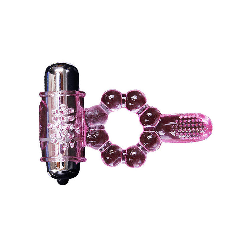 BAILE - ANNEAU SILICONE 10 RYTHMES DE LANGUE AVEC VIBRATION ROSE