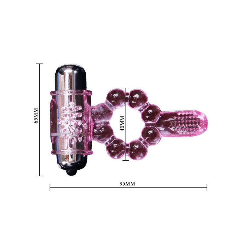 BAILE - ANNEAU SILICONE 10 RYTHMES DE LANGUE AVEC VIBRATION ROSE
