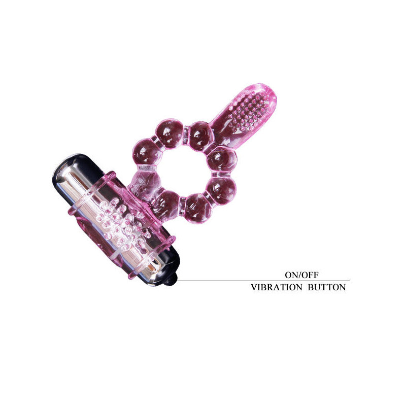 BAILE - ANNEAU SILICONE 10 RYTHMES DE LANGUE AVEC VIBRATION ROSE