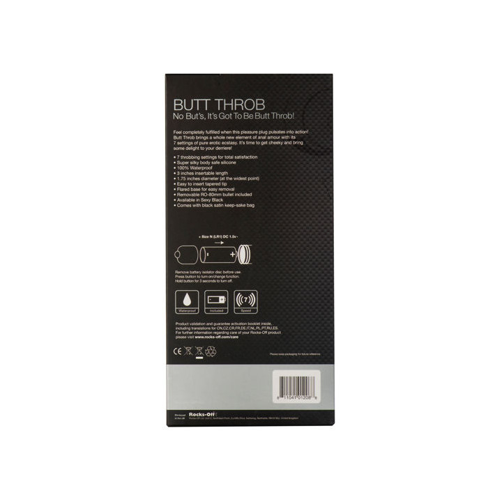 ROCKS-OFF - STIMULATEUR BUTT THROB P-POINT 7 VITESSES NOIR