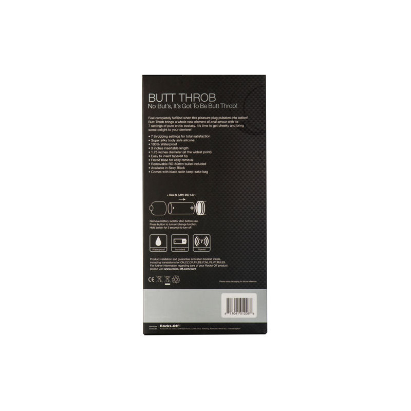 ROCKS-OFF - STIMULATEUR BUTT THROB P-POINT 7 VITESSES NOIR
