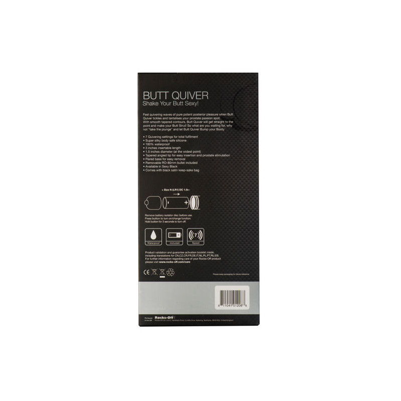 ROCKS-OFF - STIMULATEUR BUTT QUIVER P-POINT 7 VITESSES NOIR