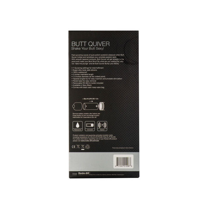 ROCKS-OFF - STIMULATEUR BUTT QUIVER P-POINT 7 VITESSES NOIR