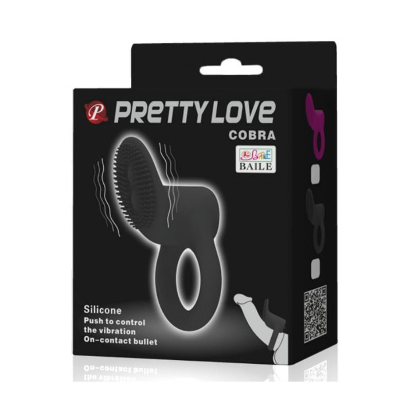 PRETTY LOVE - COBRA ANNEAU VIBRATEUR NOIR