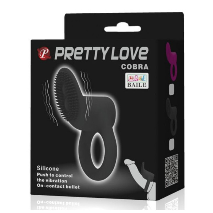 PRETTY LOVE - COBRA ANNEAU VIBRATEUR NOIR