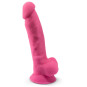SILEXD - MODÈLE 1 PÉNIS RÉALISTE SILICONE PREMIUM SILEXPAN ROSE FLUORESCENT 17,5 CM