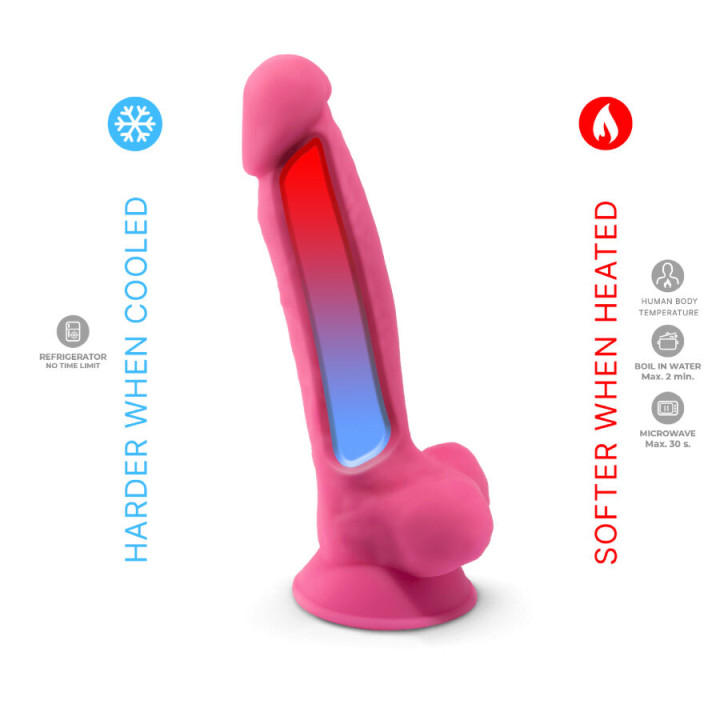 SILEXD - MODÈLE 1 PÉNIS RÉALISTE SILICONE PREMIUM SILEXPAN ROSE FLUORESCENT 17,5 CM