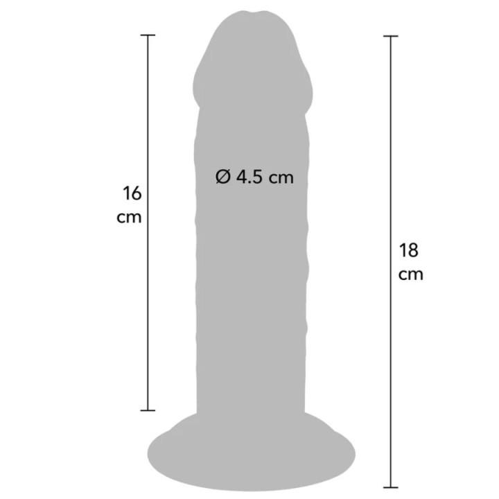 GET REAL - PÉNIS DE LUXE ÉPAIS DOUBLE DENSITÉ EN TPE 18 CM