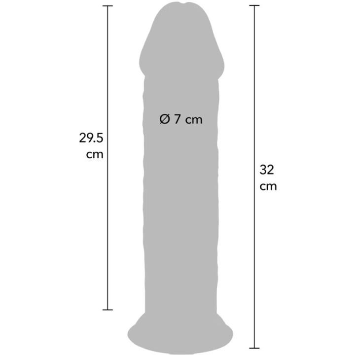 GET REAL - PÉNIS DE LUXE ÉPAIS DOUBLE DENSITÉ EN TPE 32 CM