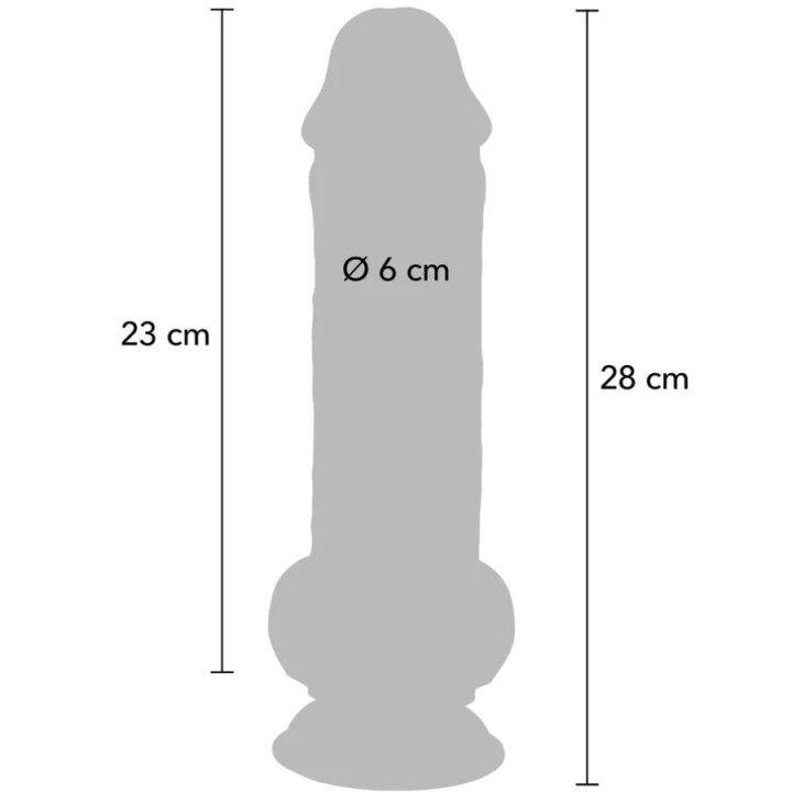 GET REAL - PÉNIS RÉALISTE DE LUXE AVEC TESTICULES EXTRA ÉPAIS DE 28 CM