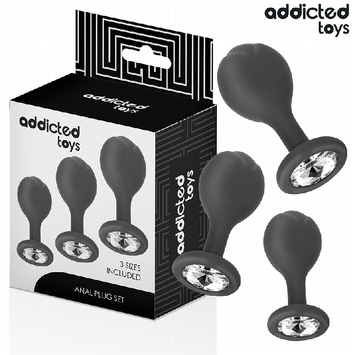 ADDICTED TOYS - LOT DE 3 PLUG ANAL AVEC BIJOU