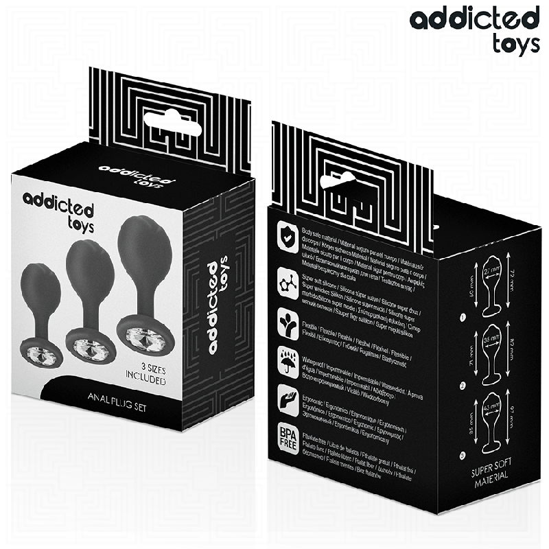 ADDICTED TOYS - LOT DE 3 PLUG ANAL AVEC BIJOU