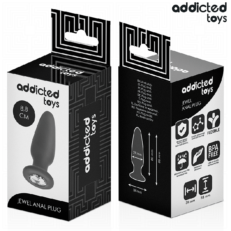 ADDICTED TOYS - PLUG ANAL AVEC BIJOU TAILLE S 8,8 CM