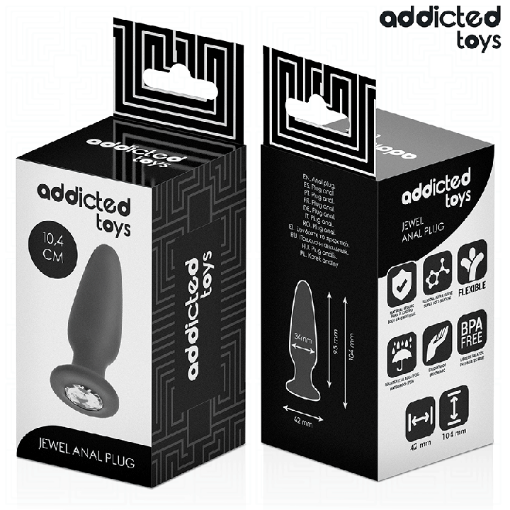 ADDICTED TOYS - PLUG ANAL AVEC BIJOU TAILLE M 10,4 CM