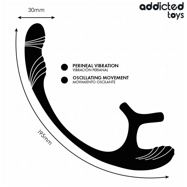 ADDICTED TOYS - PLUG ANAL AVEC VIBRATION, ONDULATION À 360° ET STIMULATEUR DE TESTICULES